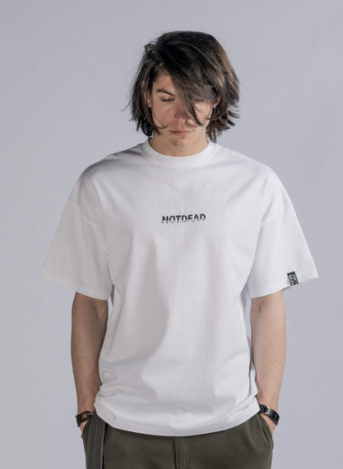 GLITCH Logo Ebroidery Tee in White