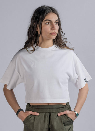 STRUGGLE Cropped Tee in White