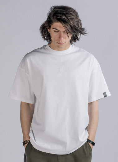 LOGO Embroidery Tee in White