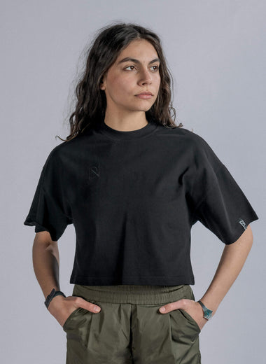 STRUGGLE Cropped Tee in Black