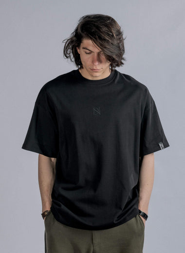 LOGO Embroidery Tee in Black