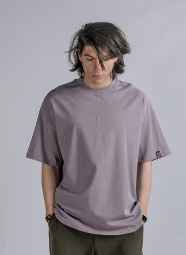 LOGO Embroidery Tee in Purple